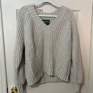 Women's American Eagle Chunky Knit Cream Sweater